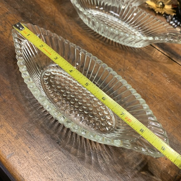 40’s-50’s 3 JEANETTE RIBBED DEPRESSION GLASS BANANA SPLIT DISHES - Picture 10 of 12